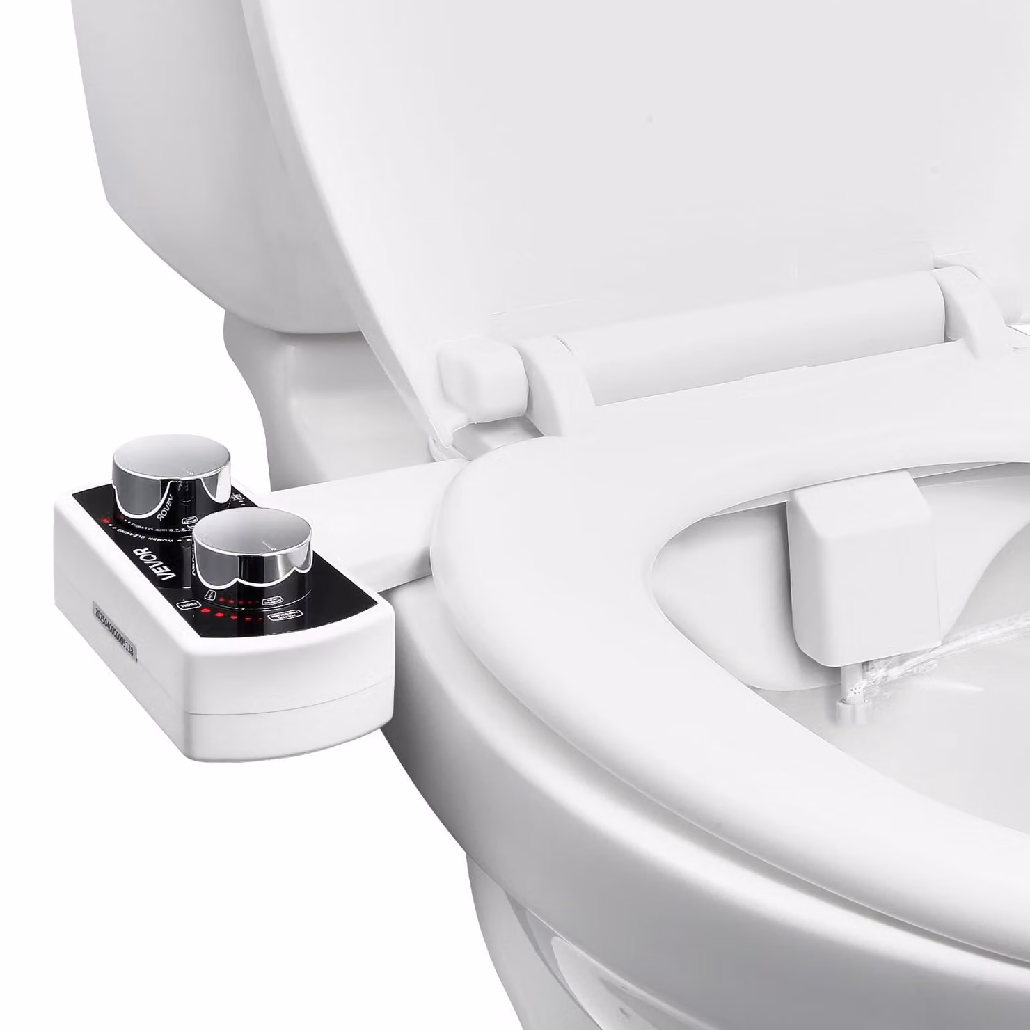 VEVOR accessorio per bidet attacco per sedile WC ultrasottile con 2 ugelli retrattili e pressione dell'acqua regolabile, spruzzatore di acqua fredda non elettrico per l'attacco per WC con lavaggio anteriore e posteriore