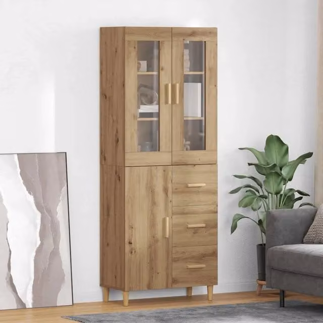 Credenza moderna vidaXL in legno color marrone L/P/H: 34,5 x 34 x 180 cm