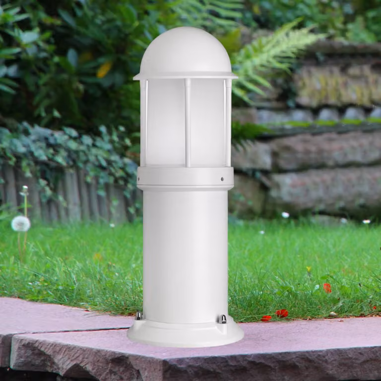 LCD Lampione da giardino MARCO, dimmerabile, Bianco / Opale, Alluminio, Moderno, Lampada da esterni
