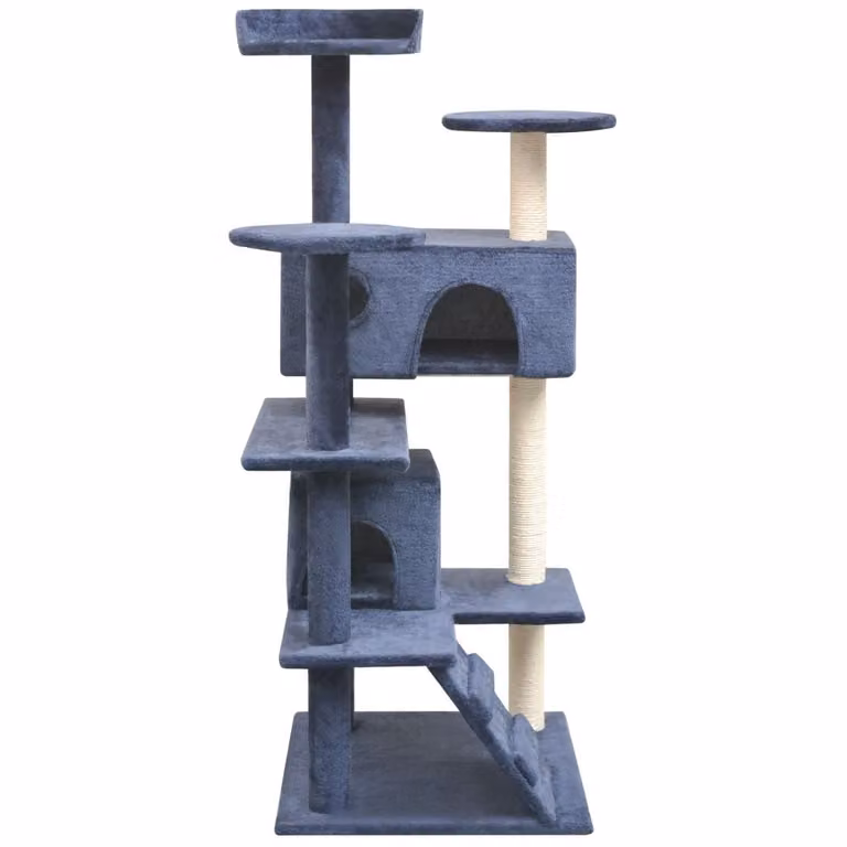 vidaXL Tiragraffi per gatti in sisal 125 cm blu scuro