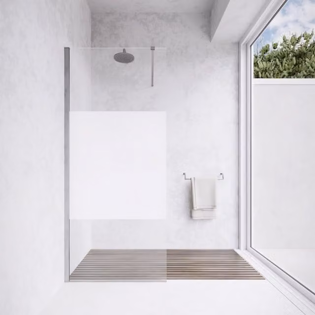 Parete doccia walk-in Lazaros con vetro opaco anticalcare da 8 mm, L: 90 cm, H: 200 cm