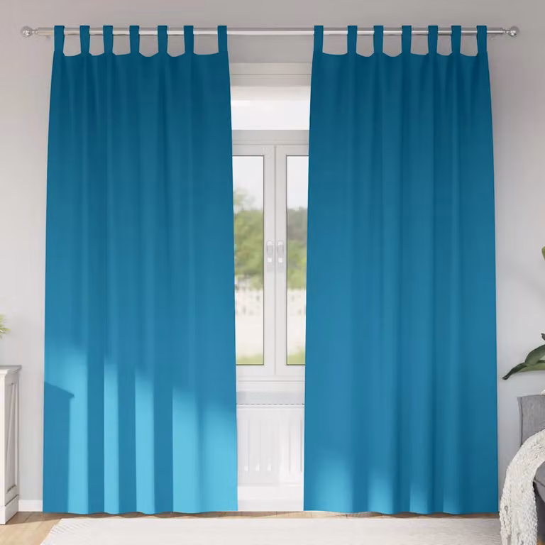 Set di 2 tende blackout vidaXL con anelli in poliestere, colore turchese, H: 260 cm x L: 140 cm