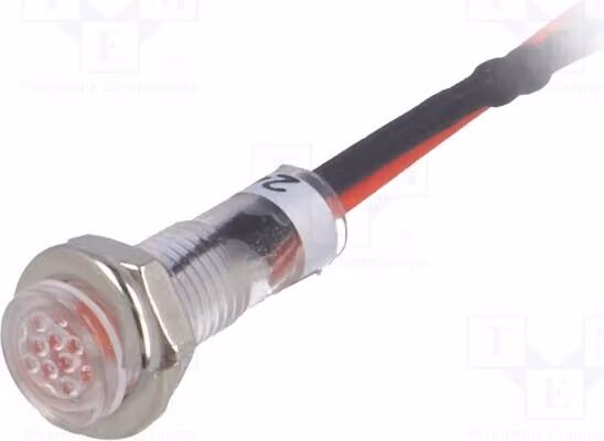 1 x Indicatore luminoso: LED piatto, 24 VDC, foro di montaggio: Ø 5,2 mm, grado di protezione IP40, diametro LED: 3 mm, modello: R9-79L-11-24RED