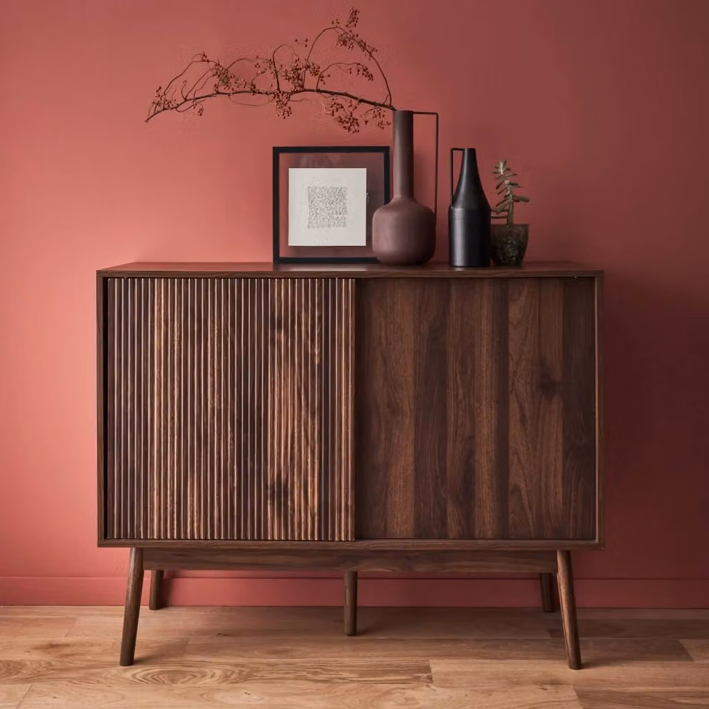 Credenza in stile scandinavo Sweeek in legno e MDF marrone scuro per soggiorno e sala da pranzo – 2