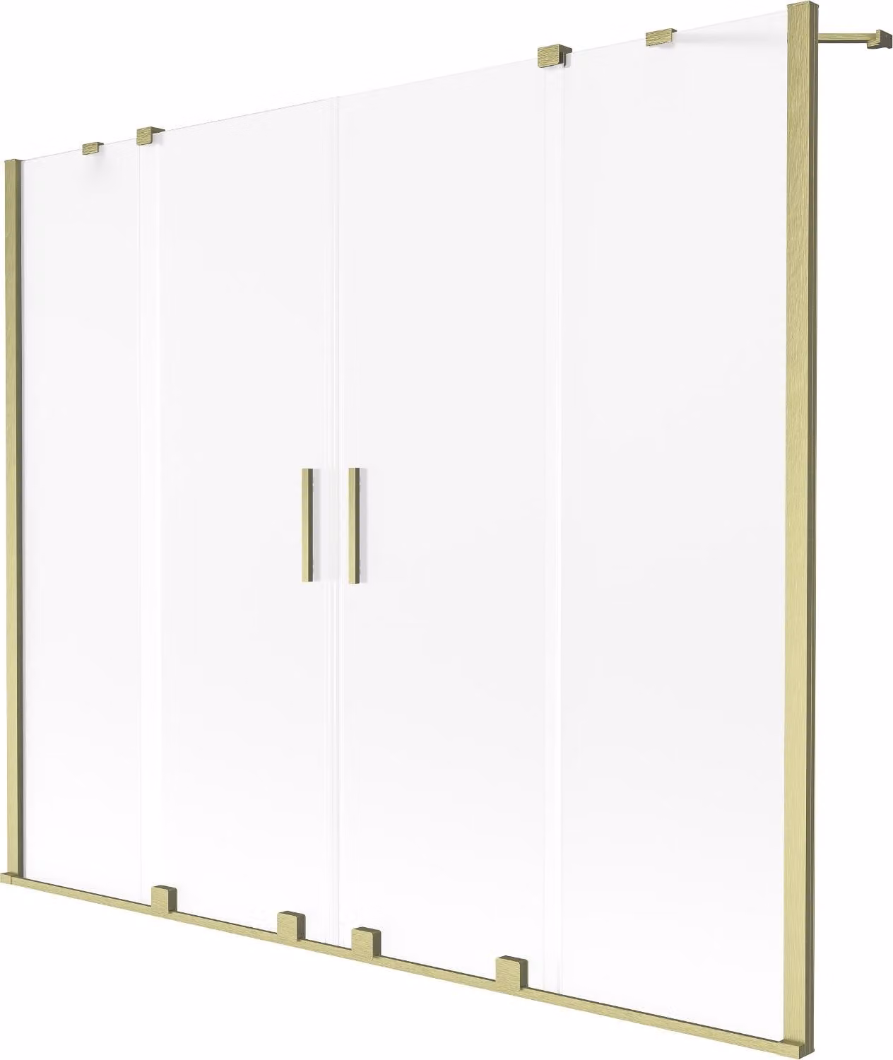 Mexen Velar Duo paravento da vasca con due ante scorrevoli 190 x 150 cm, brina, oro spazzolato - 896-190-000-32-55