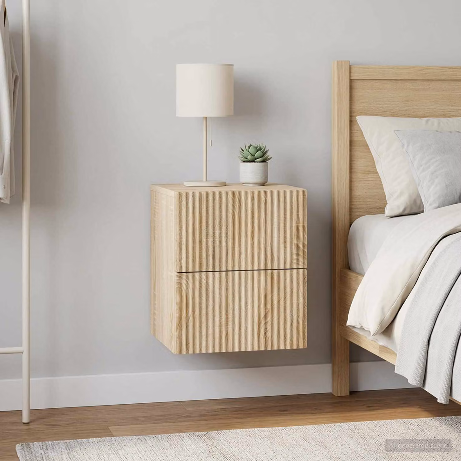 Set di 2 comodini sospesi vidaXL Rovere Sonoma L/P/H: 33 x 34,5 x 40 cm