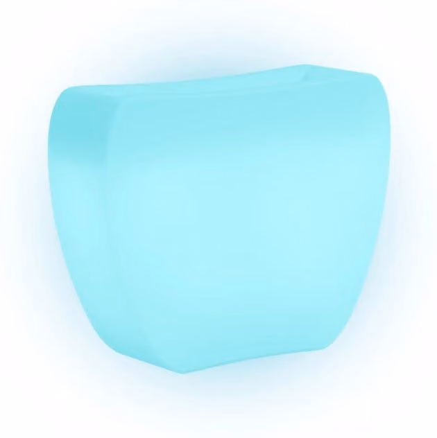 Vaso luminoso moderno di design 100x31 H80 in polimero resistente con LED blu per interno ed esterno - Made in Italy - Monacis