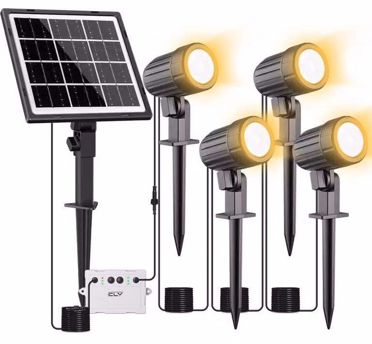 Lampade da giardino solari, 2700K, luce bianca calda, confezione da 4 pezzi, grado di protezione IP66