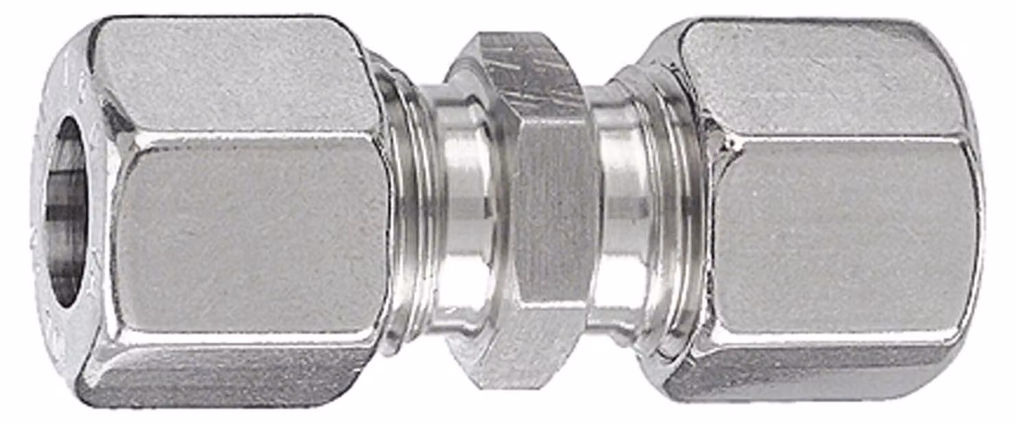 Raccordo diritto Riegler, Ø esterno tubo 15mm, acciaio inox 1.4571, 315bar