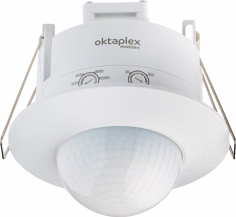 Oktaplex rilevatore di presenza da incasso rilevatore di movimento a infrarossi a 360° per interni da incasso 230V LED bianco adatto