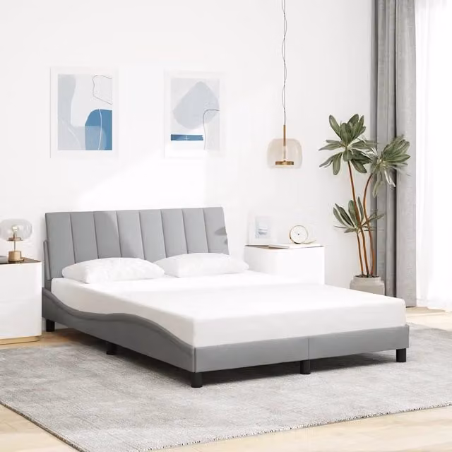 Giroletto senza Materasso-Struttura Letto Hanko Grigio Chiaro 120x200 cm Tessuto 978907