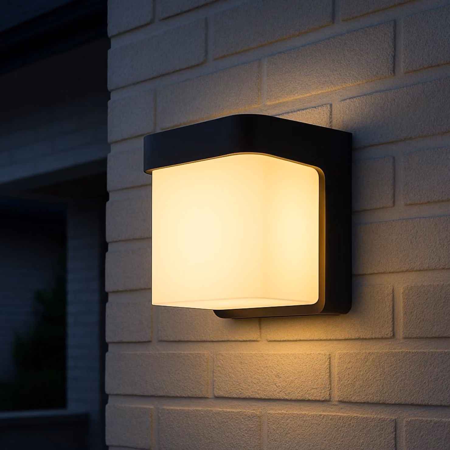 Lampada da parete esterna a LED, 4000 K, quadrata, nera, impermeabile