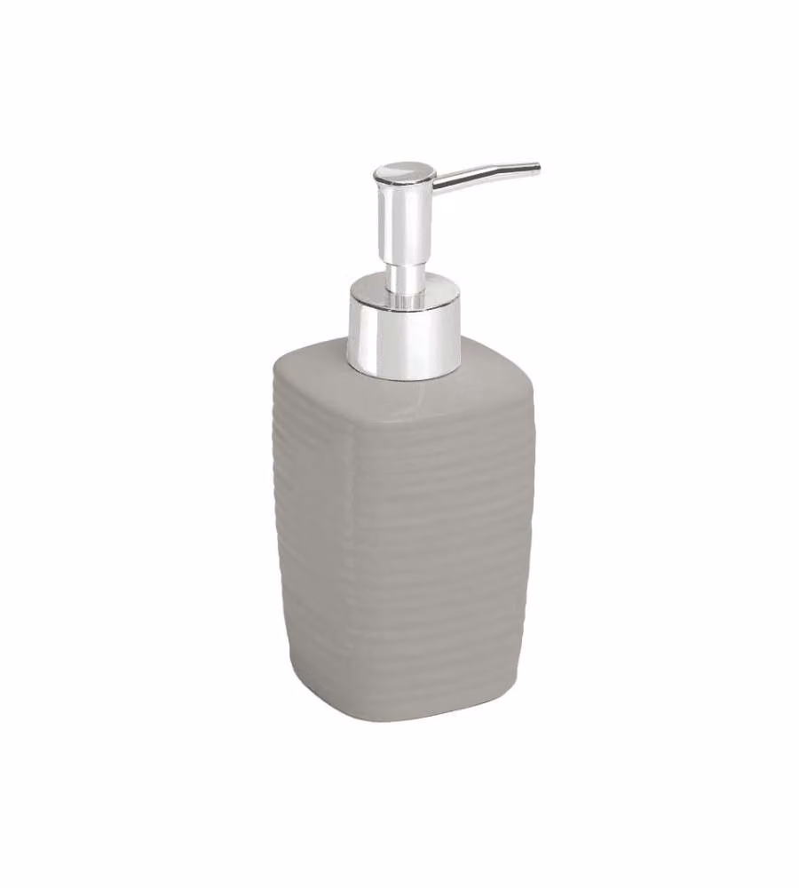 Gedy dispenser sapone Kelly grigio ceramica quadrato 7,2x7,2x16,3 cm