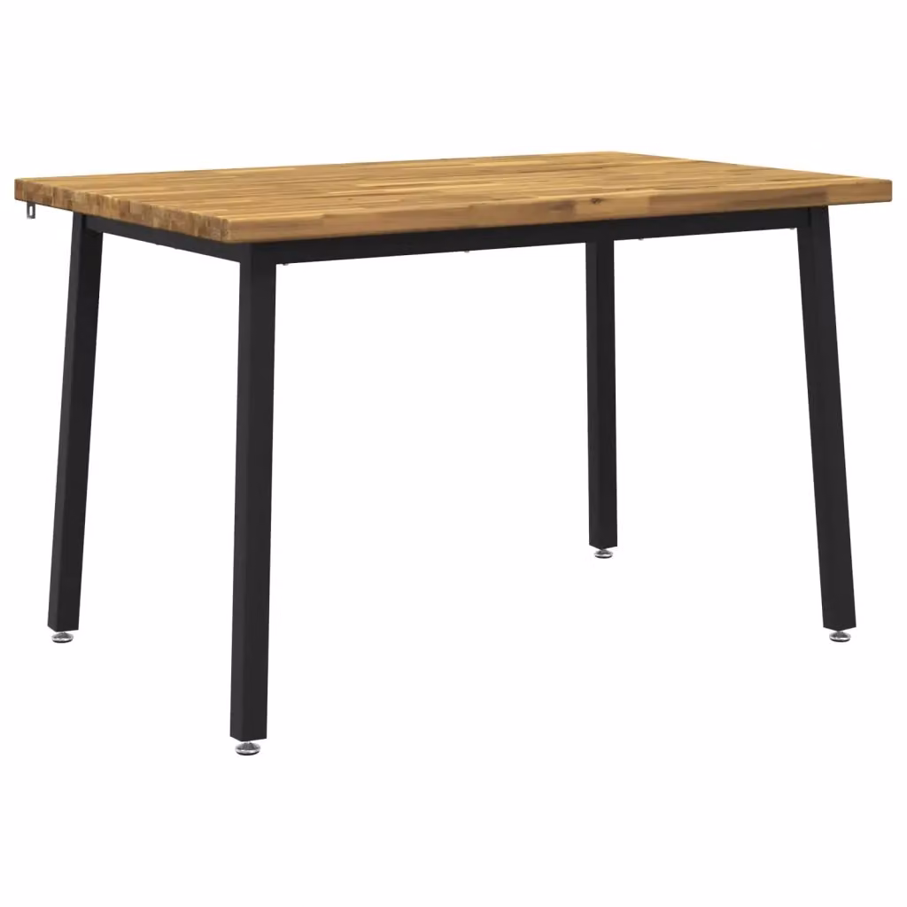 Tavolo da pranzo rettangolare moderno vidaXL in legno di acacia bianco e nero L: 120 cm, P: 80 cm, H: 75 cm – 2
