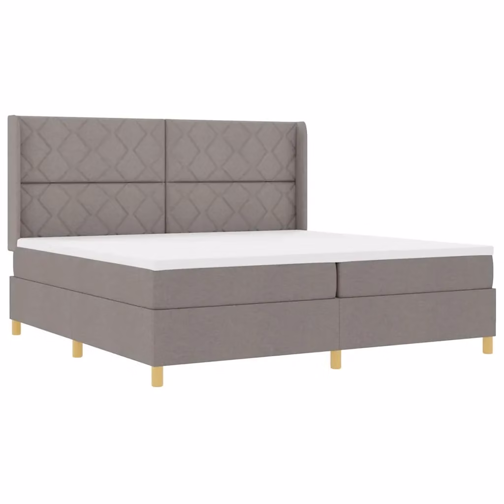 Letto a molle con strisce LED e porta USB vidaXL, modello Talpa in tessuto beige e grigio, L/P: 200 x 200 cm – 2