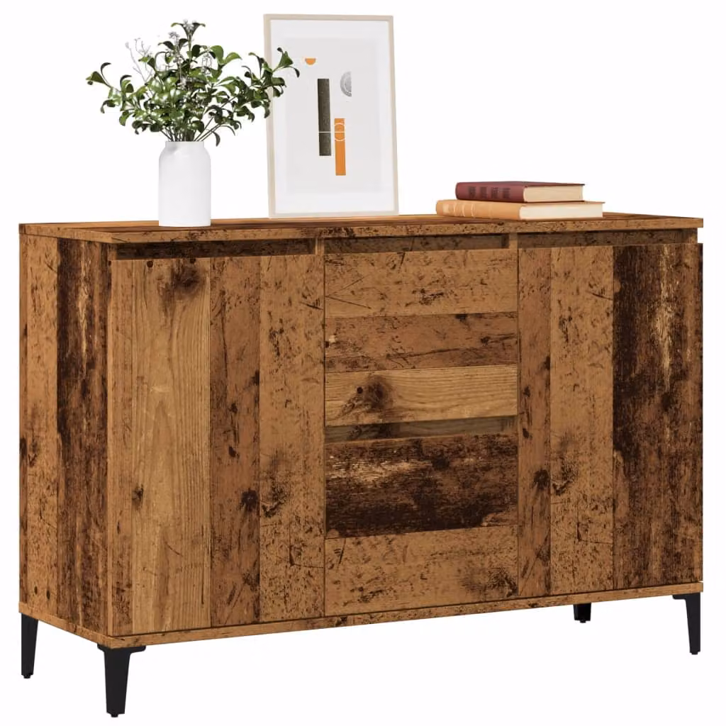 Credenza in stile industriale vidaXL in legno e metallo marrone L 102 cm x P 35 cm x H 70 cm