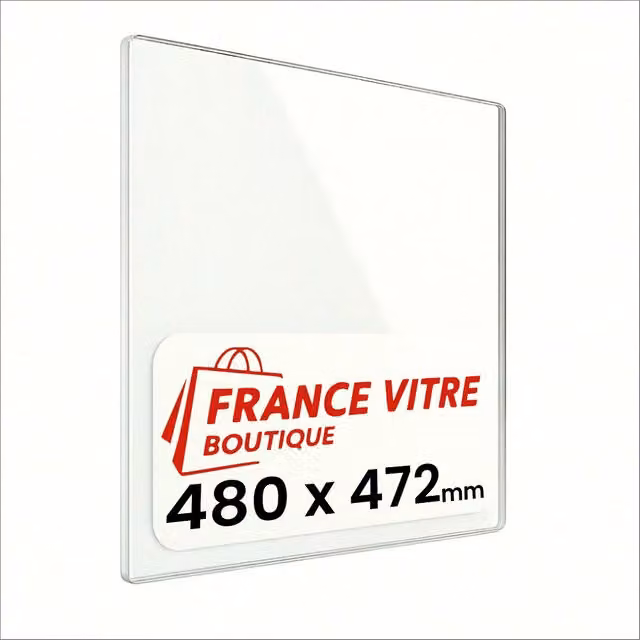 480 x 472 x 4 mm - Vetro per stufa a legna - vetro camino di ricambio - vetro per caminetto resistente al fuoco - France Vitre