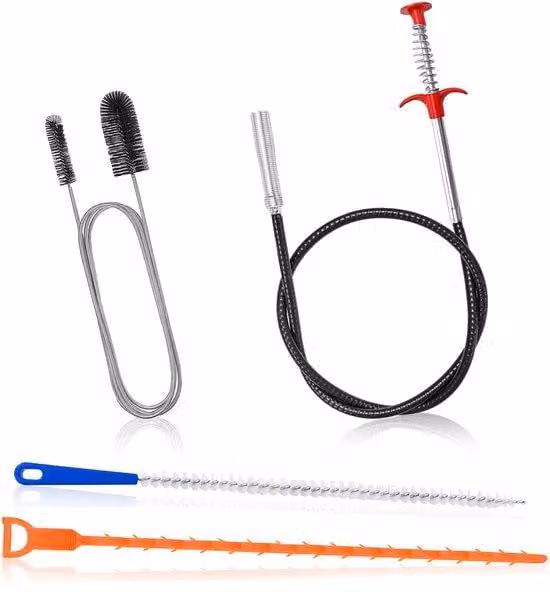 Azomor: set completo di scovolini flessibili e pinze per tubature per cucina e bagno