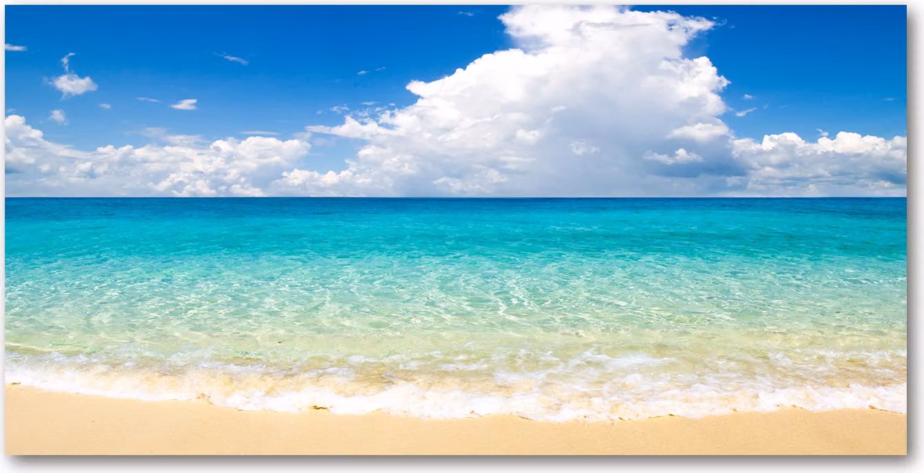 Pannello protettivo per cucina Tulup® in vetro temperato - 100x50 - Protezione anti-schizzi con decoro: paesaggio, spiaggia paradisiaca