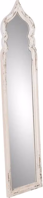 Specchio da parete in legno WANDERLUST DECO stile shabby chic colore bianco L/P/H: 186 x 48 x 1 cm