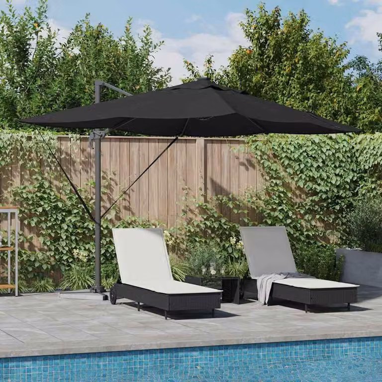 Maison Exclusive - Ombrellone, dimensioni 352 x 251 x 265 cm, realizzato in poliestere e alluminio, colore nero