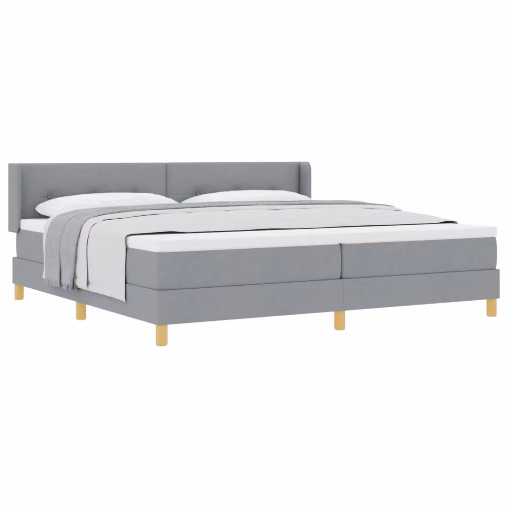 Letto a molle moderno vidaXL con testiera in tessuto grigio e cassetti L/P/H: 200 x 200 x 280 cm – 2