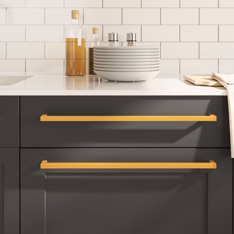 Set di 10 maniglie per mobili a barra vidaXL in acciaio inox color oro