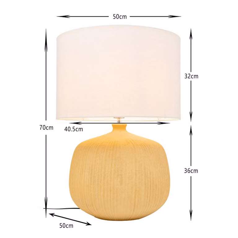 KARE Lampada da tavolo Luma, Giallo / Arancione, Soggiorno / Sala da pranzo, Tessuto / Stoffa / Seta, Scandinavo, Lampada da tavolo