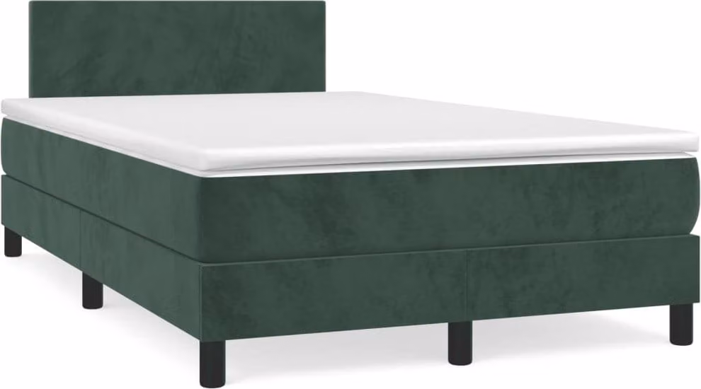 Maison Exclusive - Giroletto a Molle con Materasso Verde Scuro 120x190 cm Velluto