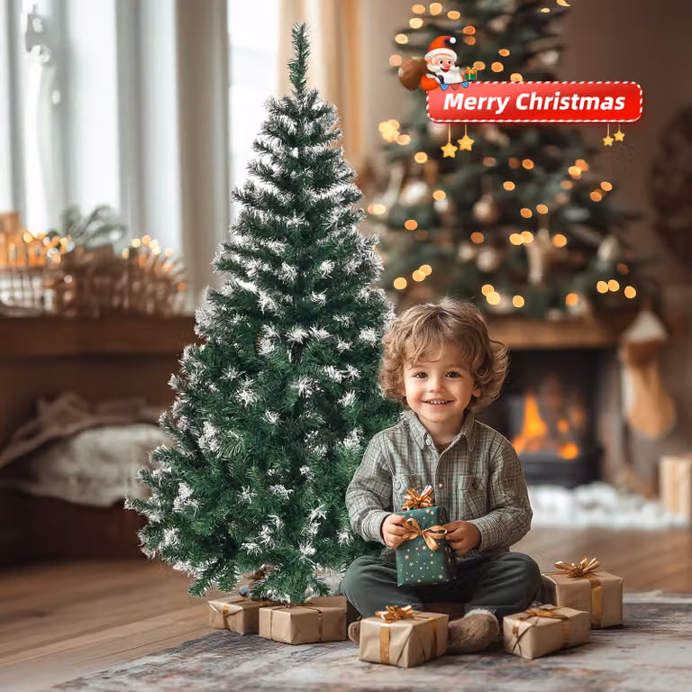 ALIGHTUP: Albero di Natale artificiale, altezza 150 cm, con 480 punte in PVC e effetto neve