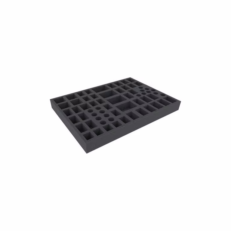 Inserto in schiuma 425x305x40 mm, 64 scomparti per giochi da tavolo e miniature