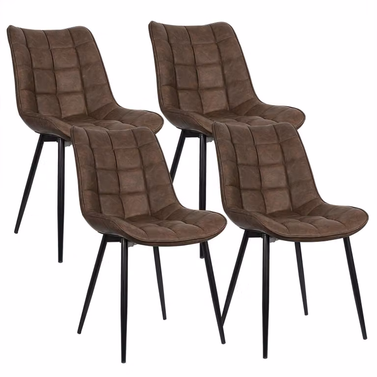 Sedie da pranzo - Sedie da ufficio - Sedie da trucco - Set di 4 sedie - Design ergonomico - Gambe in metallo