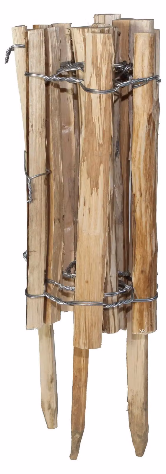 Recinzione da giardino in legno naturale per aiuole, dimensioni 120 x 33/50 cm