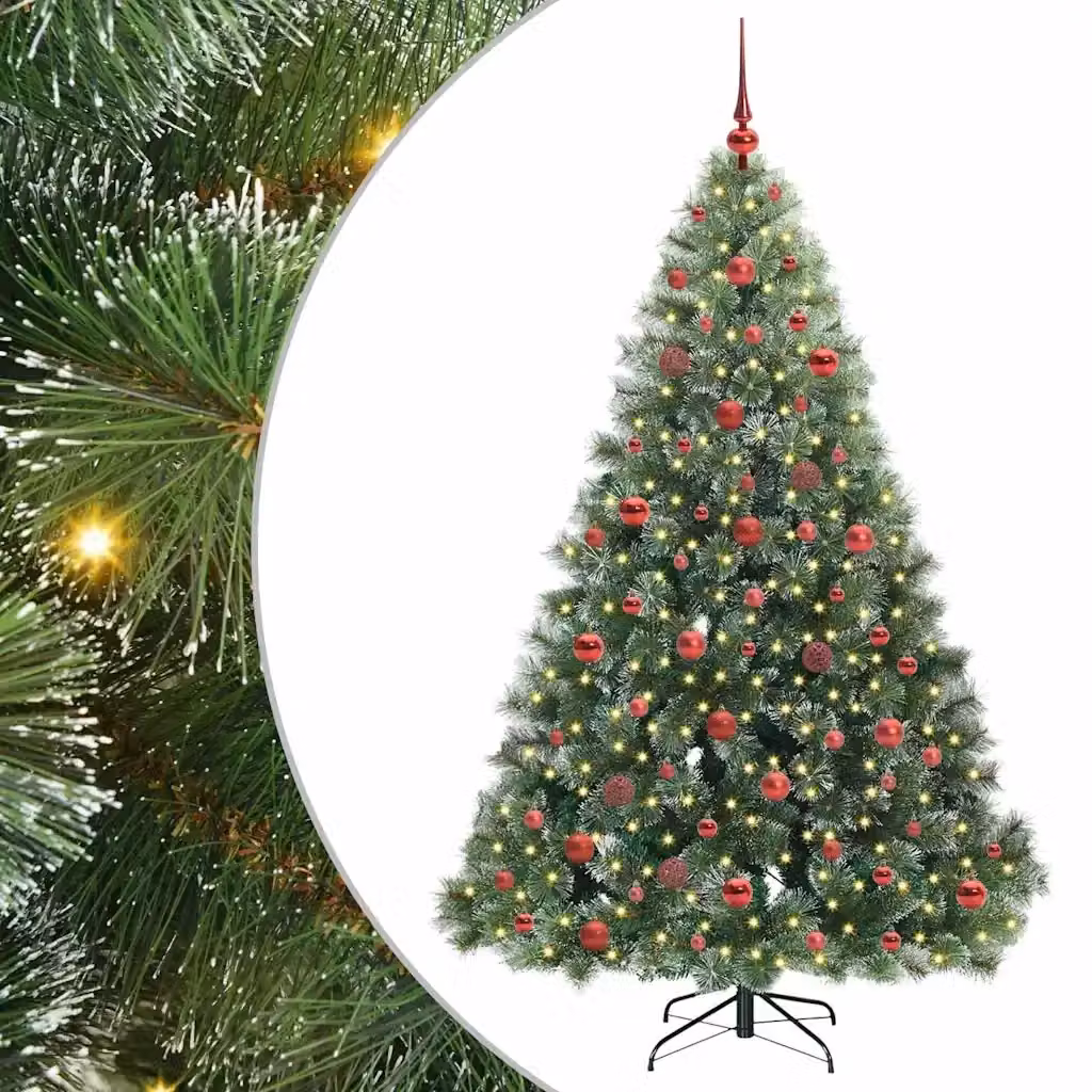 Albero di Natale artificiale moderno vidaXL verde con 300 LED luce bianca calda in PE e PVC – 2