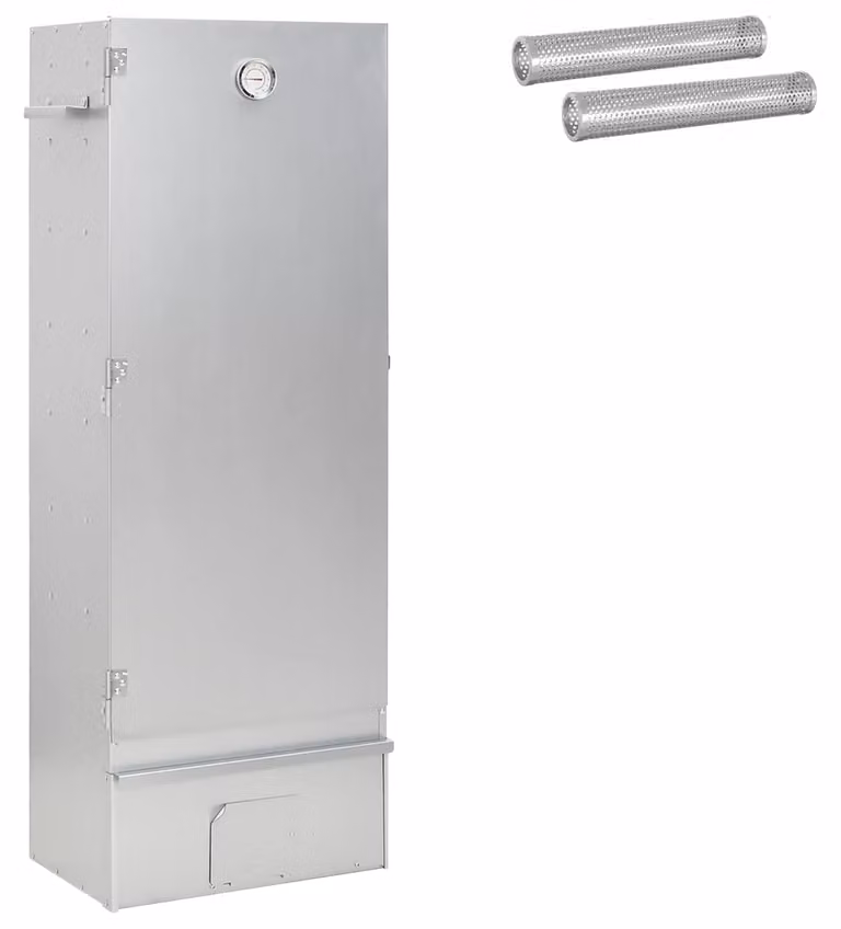 Forno affumicatore, 3 pezzi, dimensioni 44,5 x 29 x 110 cm, acciaio zincato, colore argento