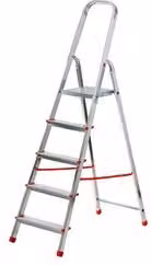 Scala domestica a 5 gradini in alluminio Gierre colore argento