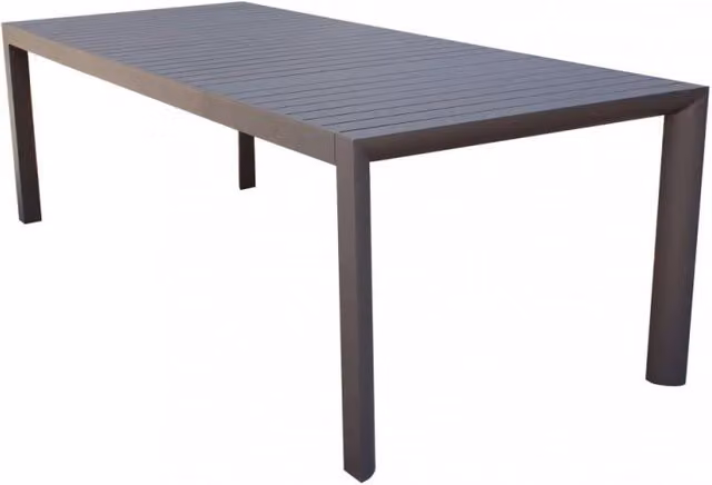 Tavolo da giardino estensibile COSMA in alluminio verniciato a polvere, colore taupe e grigio, L: 160-240 cm x P: 100 cm