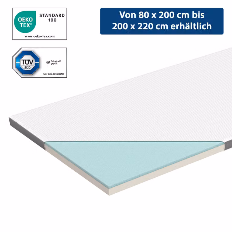Genius eazzzy Topper Trend, coprimaterasso 140x 200x 5 cm, traspirante, schiuma memory, adatto a chi soffre di allergie, coprimaterasso con rivestimento sfoderabile