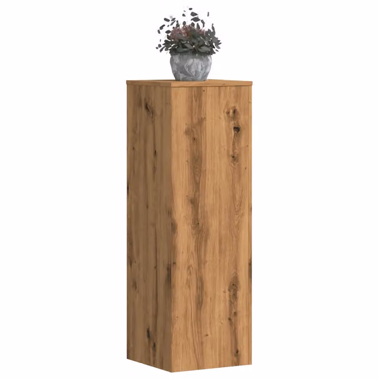 Set di 2 supporti per piante vidaXL in legno color rovere, L/P/H: 33 x 33 x 100 cm