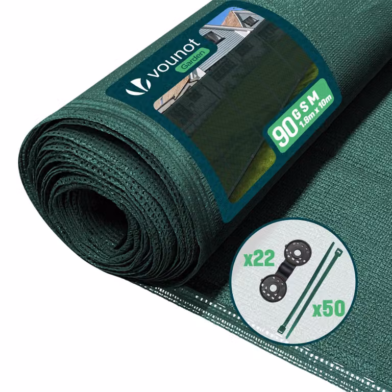 VOUNOT® Schermo di recinzione 1,8×10 m, schermo di protezione 90 g/m² HDPE, verde