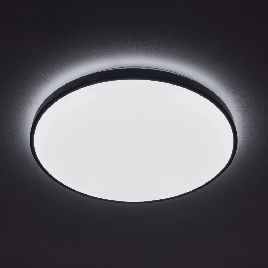 Plafoniera tonda LED Nowodvorski Lighting per bagno e corridoio, colore nero, Diametro: 49 cm, 32W, 4000K – 2