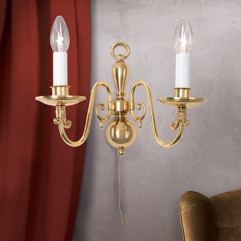 ORION Applique da parete IMKE, dimmerabile, Ottone / Oro, Soggiorno / Sala da pranzo, Ottone, Antico, Applique