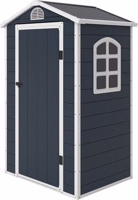Casetta da Giardino 1,1m2 ¨C Xylo ¨C Tetto a Sella, 134x104x204cm, Plastica Grigio Antracite