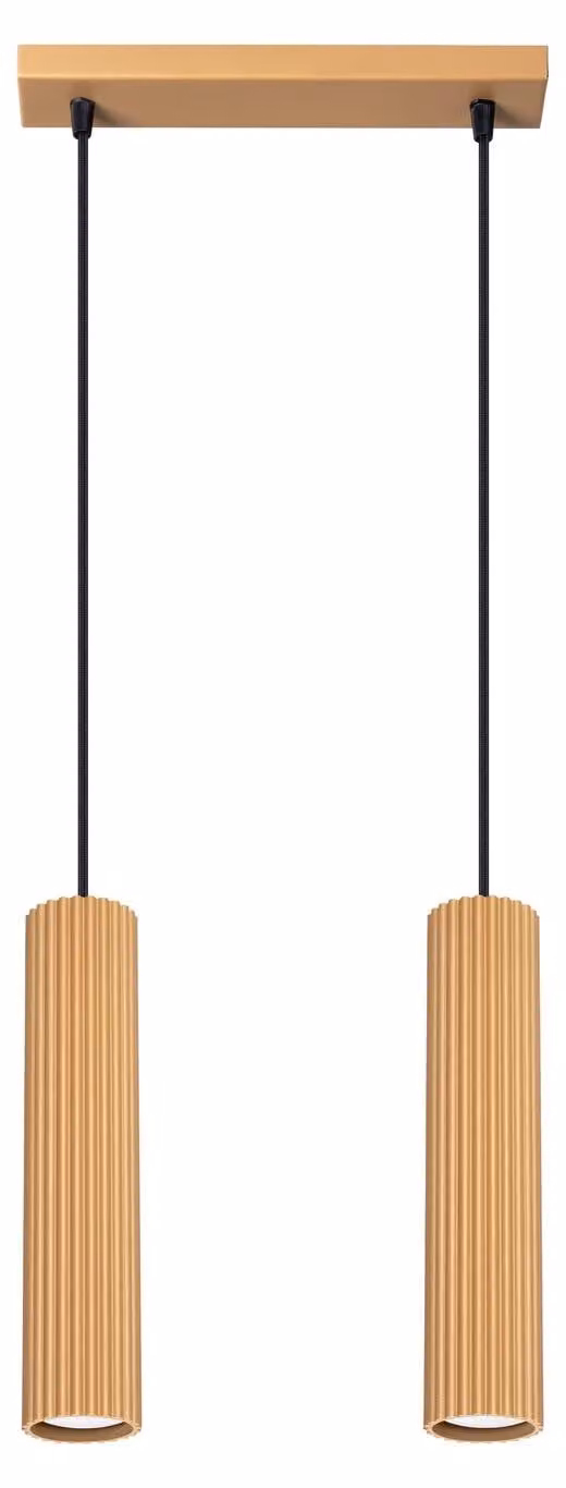 Lampada a sospensione KARBON 2 oro 2xGU10 10W alluminio 90x6.5x30cm Sollux Lighting