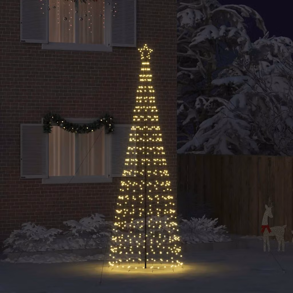vidaXL Albero di Natale LED EKENAS 400 cm 800 LED Bianco caldo Acciaio