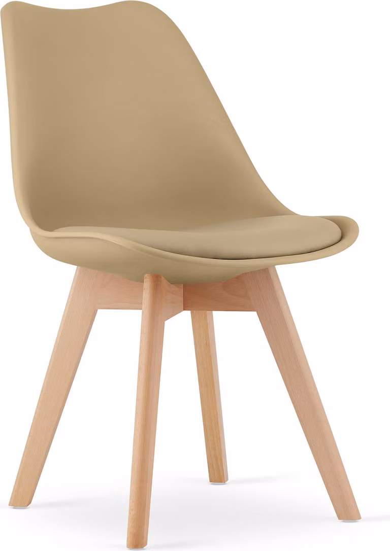 Sedia MARK - beige scuro / gambe naturali x 1