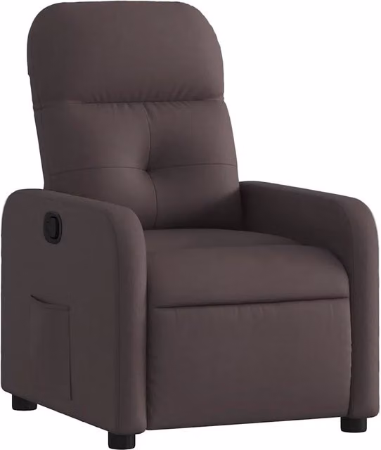 Poltrona | Sedia Relax Reclinabile Marrone Scuro in Tessuto