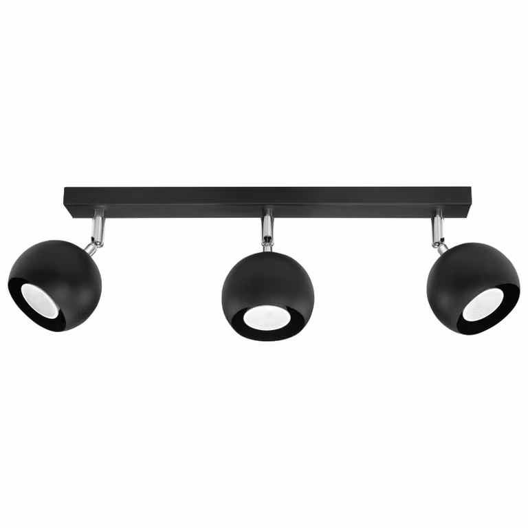 Lampada da soffitto OCULARE 3 nero 3xGU10 10W acciaio 16x10x45cm Sollux Lighting