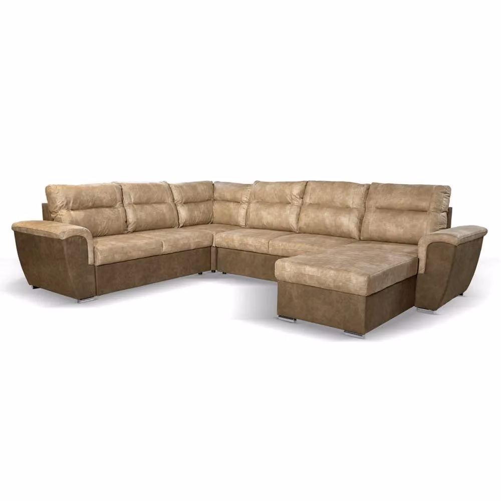 Divano angolare Washington con letto e 2 contenitori beige con funzione d'uso sinistra – 2