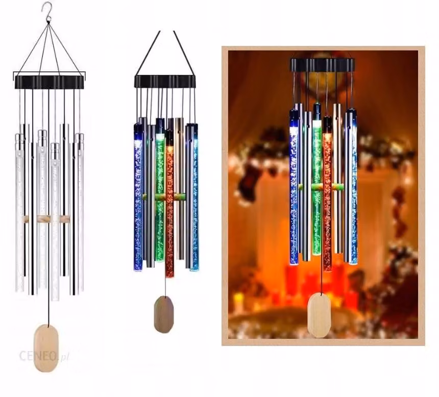 Luci da giardino a LED SOLAR BELLS GARLAND RGB